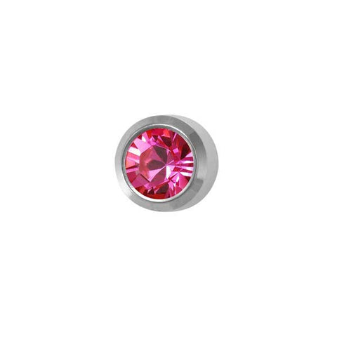 October Stainless Steel Bezel Mini - Pink Zircon FD3049M - Rossan Distributors