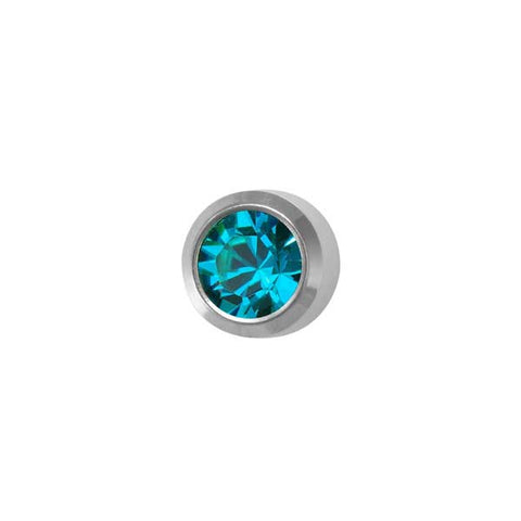 December Stainless Steel Bezel Mini - Blue Zircon FD3051M - Rossan Distributors