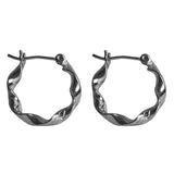 20mm Ribbon Twist Hoop Silver FE4323