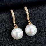 Multi CZ Shell Pearl Gold FE4639