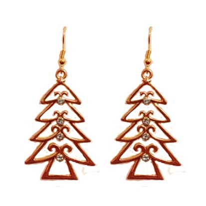 Gold christmas online earrings