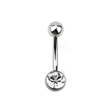 Belly Banana Barbell Stainless Steel Single Jewelled 10mm BJ1003.10 - Rossan Distributors