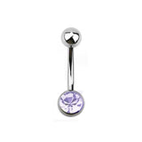 Belly Banana Barbell Stainless Steel Single Jewelled 10mm BJ1003.10 - Rossan Distributors