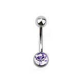 Belly Banana Barbell Stainless Steel Single Jewelled 10mm BJ1003.10 - Rossan Distributors