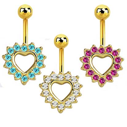 Belly Banana Jewelled Heart BJ1251AG