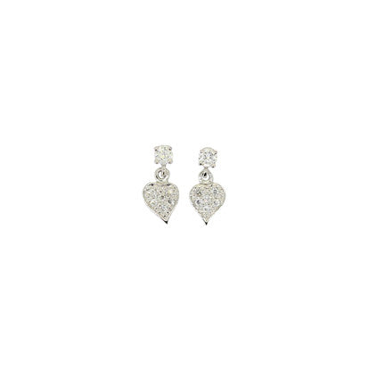 Cubic Zirconia Textured Heart Drop FE4264 - Rossan Distributors