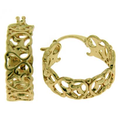 Gold filigree 2024 hoop earrings