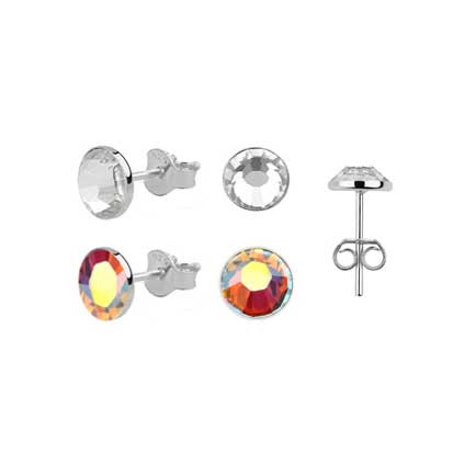 Duo Pack Flattop Crystal Stud AB FE4732AB - Rossan Distributors