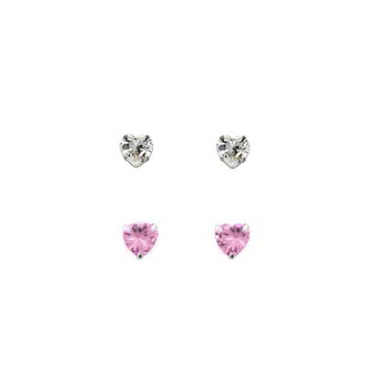 Duo Pack Heart CZ Stud FE4733 - Rossan Distributors