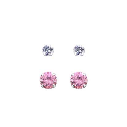 Duo Pack Round CZ Stud FE4735 - Rossan Distributors