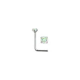 Bent Post Sterling Silver Jewelled Nose Studs NS4096 - Rossan Distributors