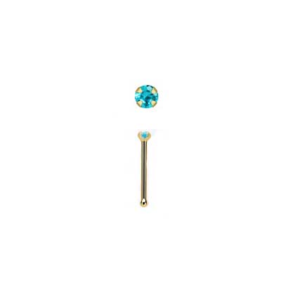 Nose Bone Gold Jewelled NS5097Round