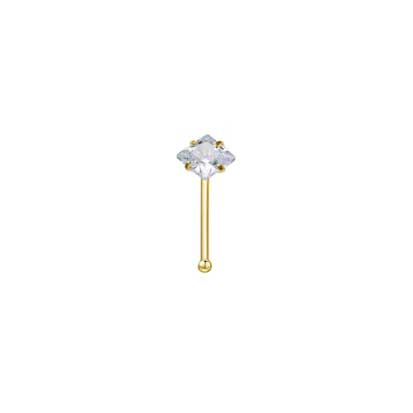 Nose Bone Gold square Jewelled NS5100C