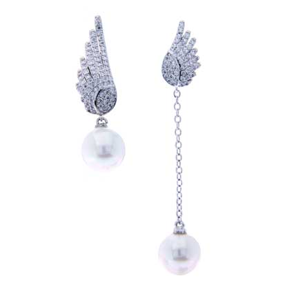 Long/Short Cubic Zirconia Wings with Shell Pearl PC2500 - Rossan Distributors