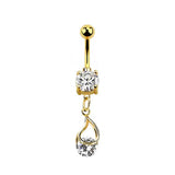 Dangling Stone Drop Gold BJ1325
