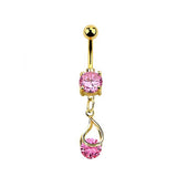 Dangling Stone Drop Gold BJ1325