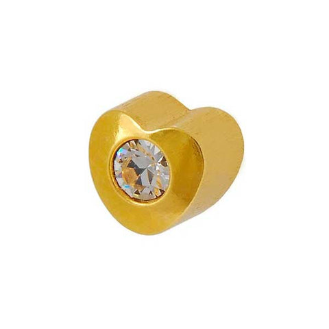 Heart with Diamond Gold Stud - FD2072A - Rossan Distributors