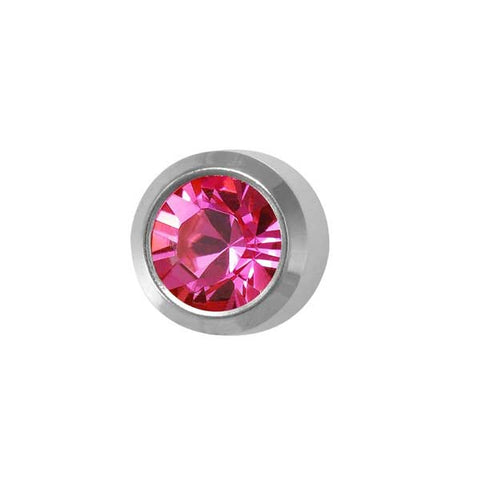 October Stainless Steel Bezel - Pink Zircon FD3049 - Rossan Distributors