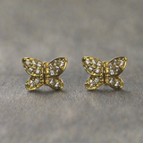 Butterfly Cubic Zirconia Gold Stud FE4133 - Rossan Distributors