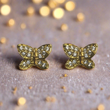 Butterfly Cubic Zirconia Gold Stud FE4133 - Rossan Distributors