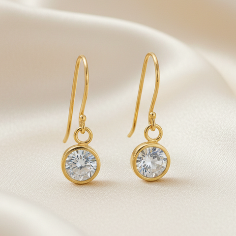 Hanging Round CZ Gold FE4256G - Rossan Distributors