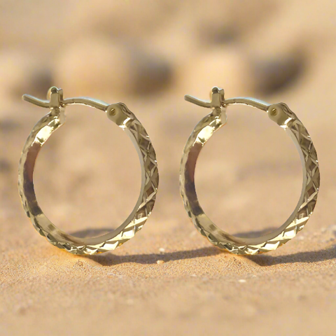 20mm Diamond Cut Hoop Goldr FE4320