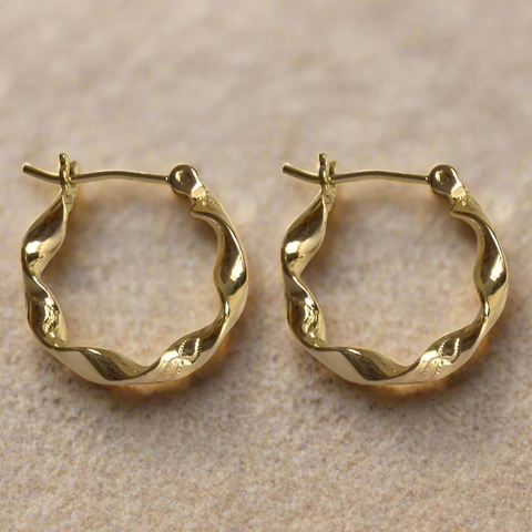 20mm Ribbon Twist Hoop Gold FE4322