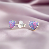 Silver Heart Stud with Lavender Opal FE4563L