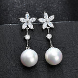 Flower CZ Shell Pearl FE4637