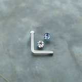 Acrylic Duo Jewelled Nose Studs Bent Post NS4042