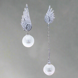 Long/Short Cubic Zirconia Wings with Shell Pearl PC2500