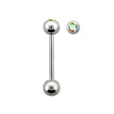 Barbell Stainless Steel Jewelled 1.6mm BJ1006J.14