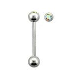 Barbell Stainless Steel Jewelled 1.6mm BJ1006J - Rossan Distributors