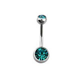 Belly Banana Barbell Stainless Steel Double Jewelled BJ1007.10 - Rossan Distributors