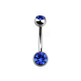 Belly Banana Barbell Stainless Steel Double Jewelled BJ1007.10 - Rossan Distributors