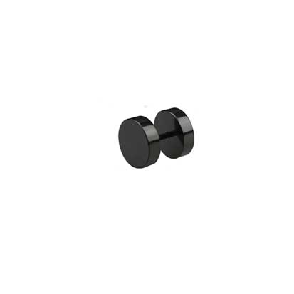 Black Disc Fake Plug Earrings BJ1194