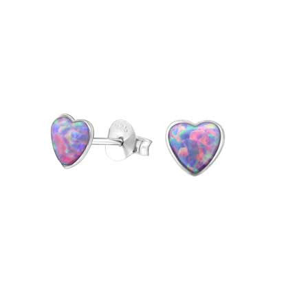 Silver Heart Stud with Lavender Opal FE4563L - Rossan Distributors