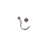 Twist Post Stainless Steel Jeweled Nose Stud NS1030 - Rossan Distributors
