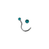 Twist Post Stainless Steel Jeweled Nose Stud NS1030 - Rossan Distributors