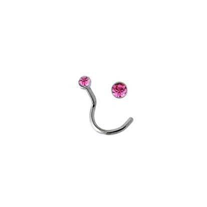 Twist Post Stainless Steel Jeweled Nose Stud NS1030 – Rossan