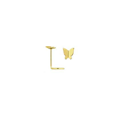 Bent Post Gold Butterfly Nose Stud NS1348 - Rossan Distributors