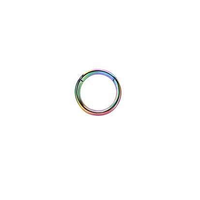 Hinged Segment Nose Ring Rainbow NS6000RB 10mm 18g