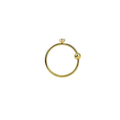 Nose Ring Jewelled18ct Gold Plated NS9002 10mm 18g - Rossan Distributors